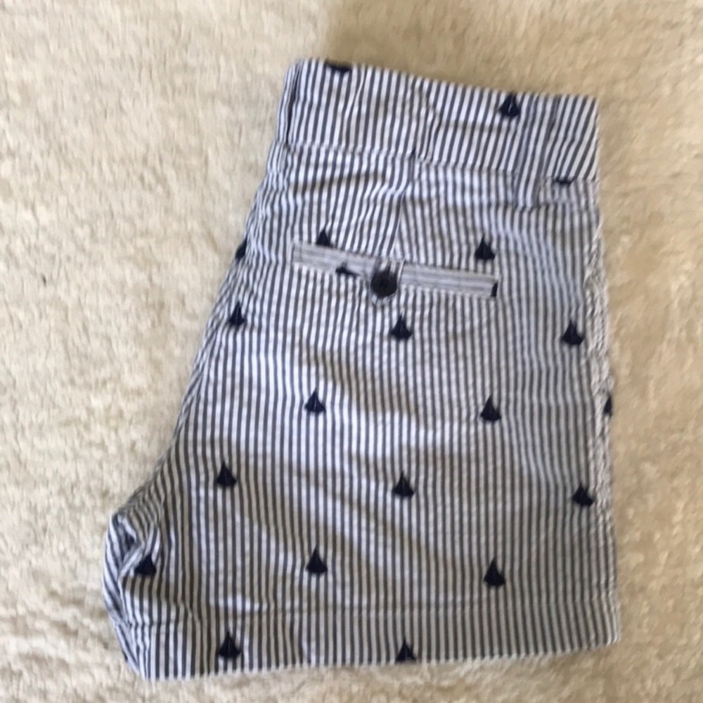 British Khaki blue and white shorts. Size 2